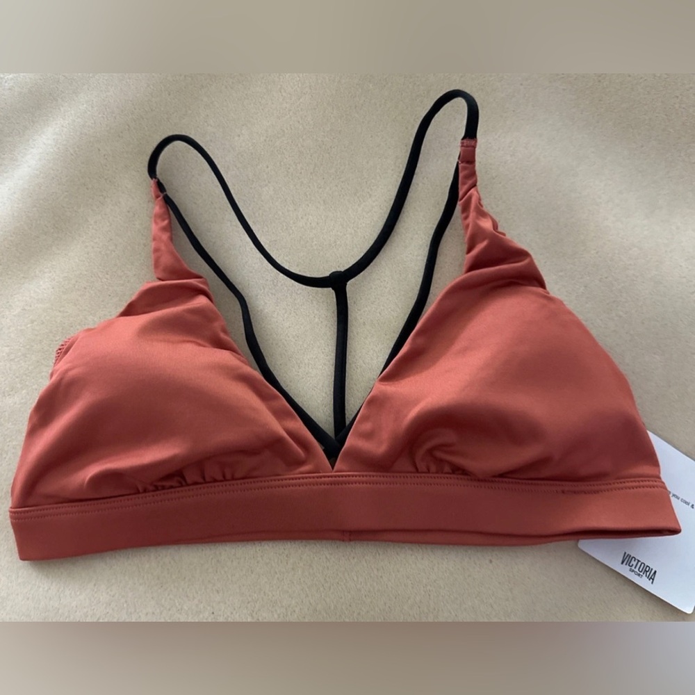 Victoria’s Secret Sport Wireless Bralette in Rust with Black Trim